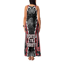 Aotearoa Waitangi Day Family Matching Tank Maxi Dress and Hawaiian Shirt Maori Warrior Tribal Tattoo LT05 - Polynesian Pride