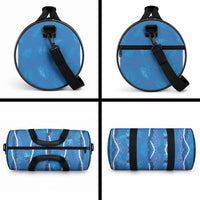 Hawaii Maile Lei Duffle Bag With Blue Monstera Pattern LT05 - Polynesian Pride