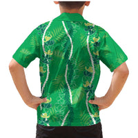Hawaii Maile Lei Family Matching Mermaid Dress and Hawaiian Shirt With Green Monstera Pattern LT05 - Polynesian Pride