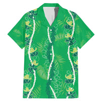 Hawaii Maile Lei Family Matching Mermaid Dress and Hawaiian Shirt With Green Monstera Pattern LT05 Dad's Shirt - Short Sleeve Green - Polynesian Pride