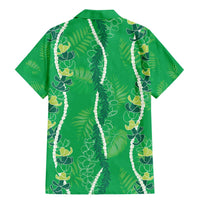 Hawaii Maile Lei Family Matching Mermaid Dress and Hawaiian Shirt With Green Monstera Pattern LT05 - Polynesian Pride