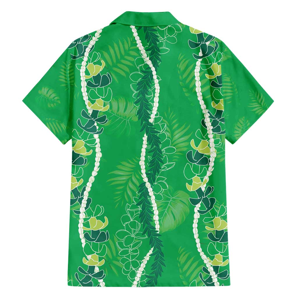 Hawaii Maile Lei Family Matching Summer Maxi Dress and Hawaiian Shirt With Green Monstera Pattern LT05 - Polynesian Pride