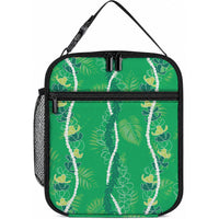 Hawaii Maile Lei Lunch Bag With Green Monstera Pattern LT05 10.2 × 8.3 × 4.3 inch Green - Polynesian Pride
