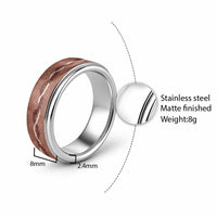 Hawaii Maile Lei Classic Ring With Brown Monstera Pattern - Polynesian Pride