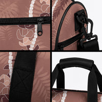 Hawaii Maile Lei Duffle Bag With Brown Monstera Pattern LT05 - Polynesian Pride