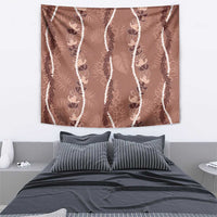 Hawaii Maile Lei Tapestry With Brown Monstera Pattern