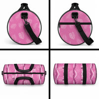 Hawaii Maile Lei Duffle Bag With Pink Monstera Pattern LT05 - Polynesian Pride