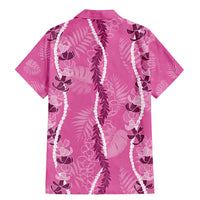 Hawaii Maile Lei Family Matching Mermaid Dress and Hawaiian Shirt With Pink Monstera Pattern LT05 - Polynesian Pride