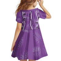 Hawaii Maile Lei Family Matching Off Shoulder Short Dress and Hawaiian Shirt With Violet Monstera Pattern