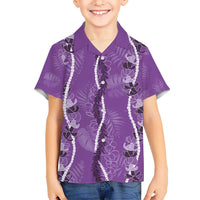 Hawaii Maile Lei Hawaiian Shirt With Violet Monstera Pattern