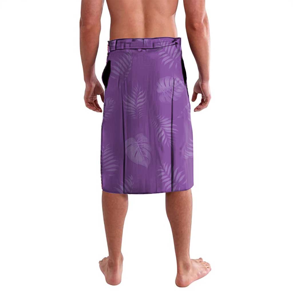 Hawaii Maile Lei Lavalava With Violet Monstera Pattern