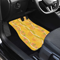 Hawaii Maile Lei Car Mats With Yellow Monstera Pattern