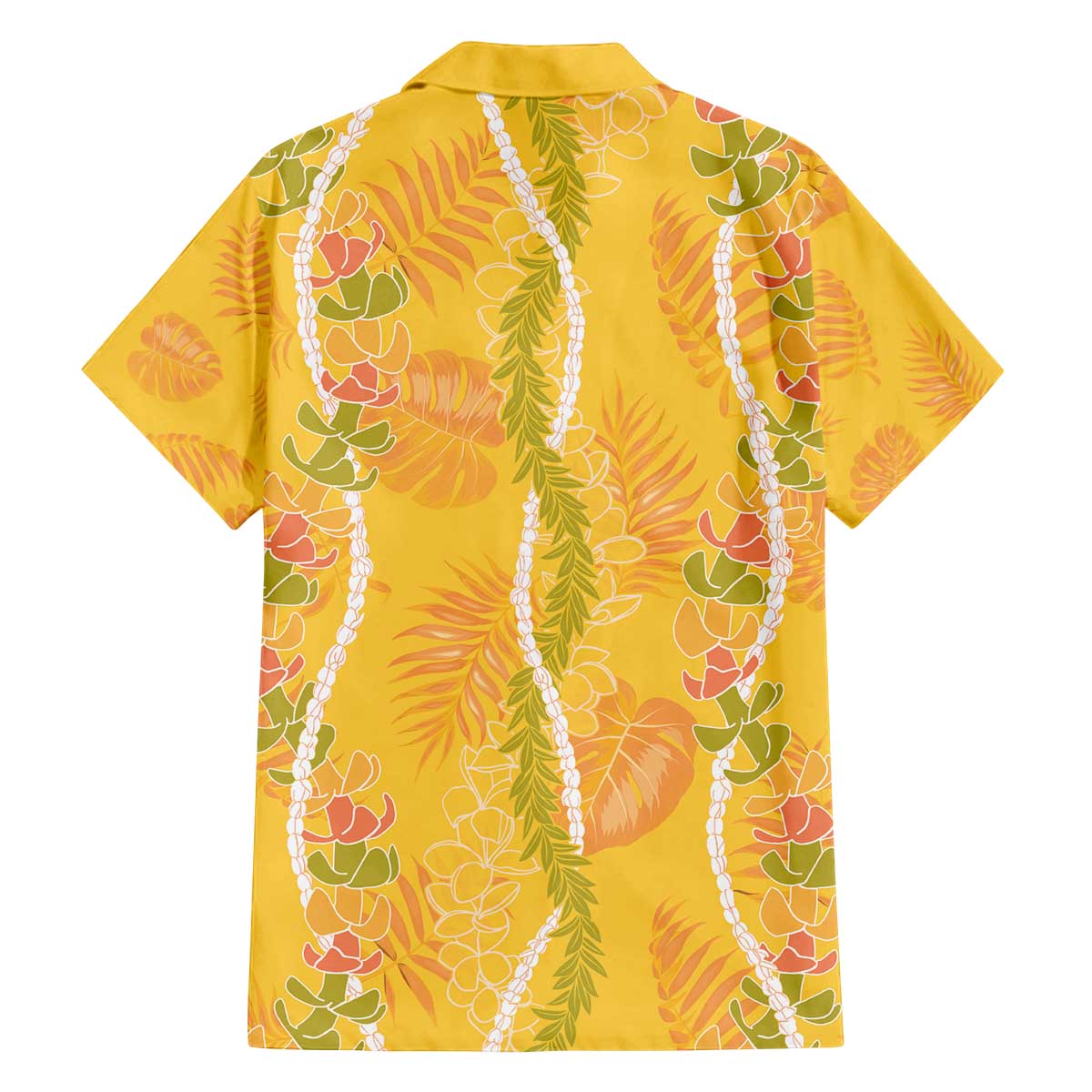 Hawaii Maile Lei Family Matching Off The Shoulder Long Sleeve Dress and Hawaiian Shirt With Yellow Monstera Pattern LT05 - Polynesian Pride