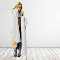 Hawaii Maile Lei Hooded Blanket With Yellow Monstera Pattern