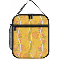 Hawaii Maile Lei Lunch Bag With Yellow Monstera Pattern LT05 10.2 × 8.3 × 4.3 inch Yellow - Polynesian Pride