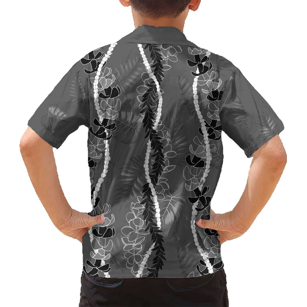 Hawaii Maile Lei Family Matching Long Sleeve Bodycon Dress and Hawaiian Shirt With Gray Monstera Pattern LT05 - Polynesian Pride
