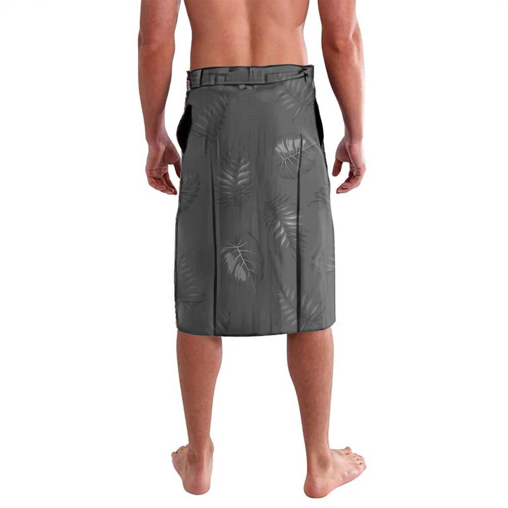 Hawaii Maile Lei Lavalava With Gray Monstera Pattern
