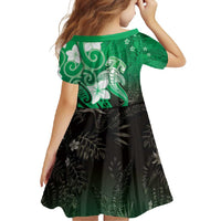 Polynesia Hammerhead Shark Family Matching Summer Maxi Dress and Hawaiian Shirt Green Tribal Pattern With Plumeria - Polynesian Pride