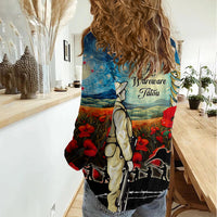 Kei Wareware Tatou New Zealand ANZAC Day Women Casual Shirt Starry Night Inspo Style LT05 - Polynesian Pride