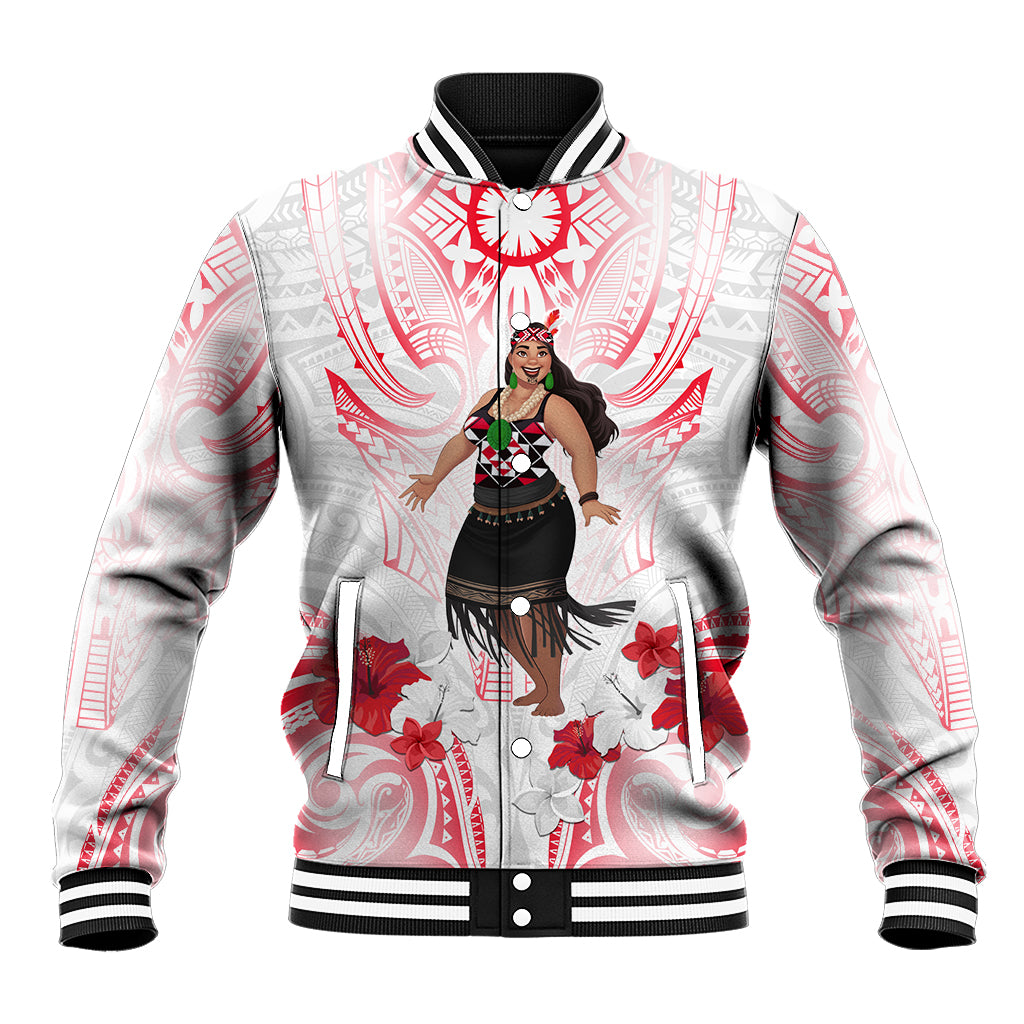 New Zealand Women's Day Baseball Jacket Maori Wahine Polynesian Pattern LT05 Unisex White - Polynesian Pride