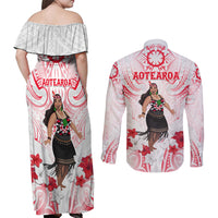 New Zealand Women's Day Couples Matching Off Shoulder Maxi Dress and Long Sleeve Button Shirt Maori Wahine Polynesian Pattern LT05 - Polynesian Pride