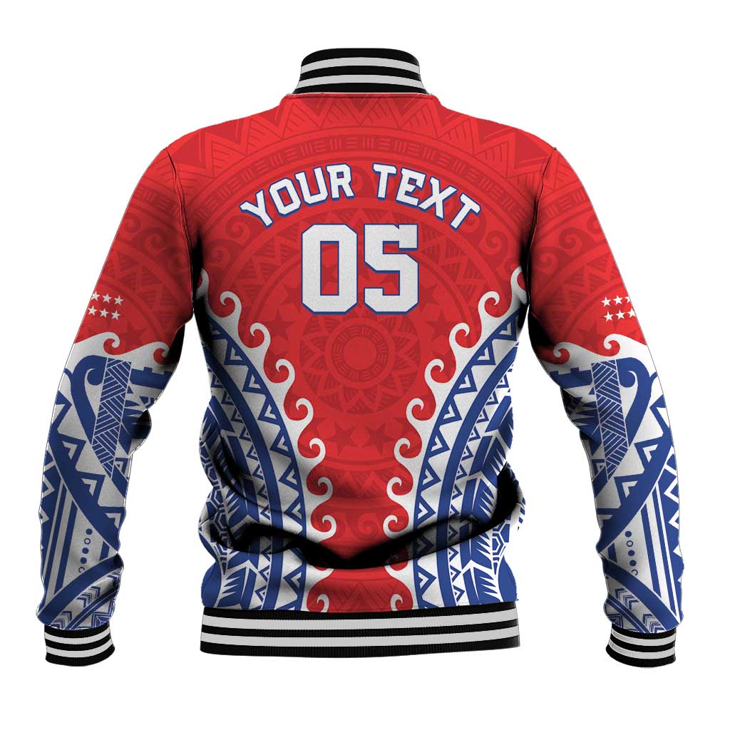 Custom Tuamotu Archipelago Baseball Jacket Polynesian Tribal Tattoo
