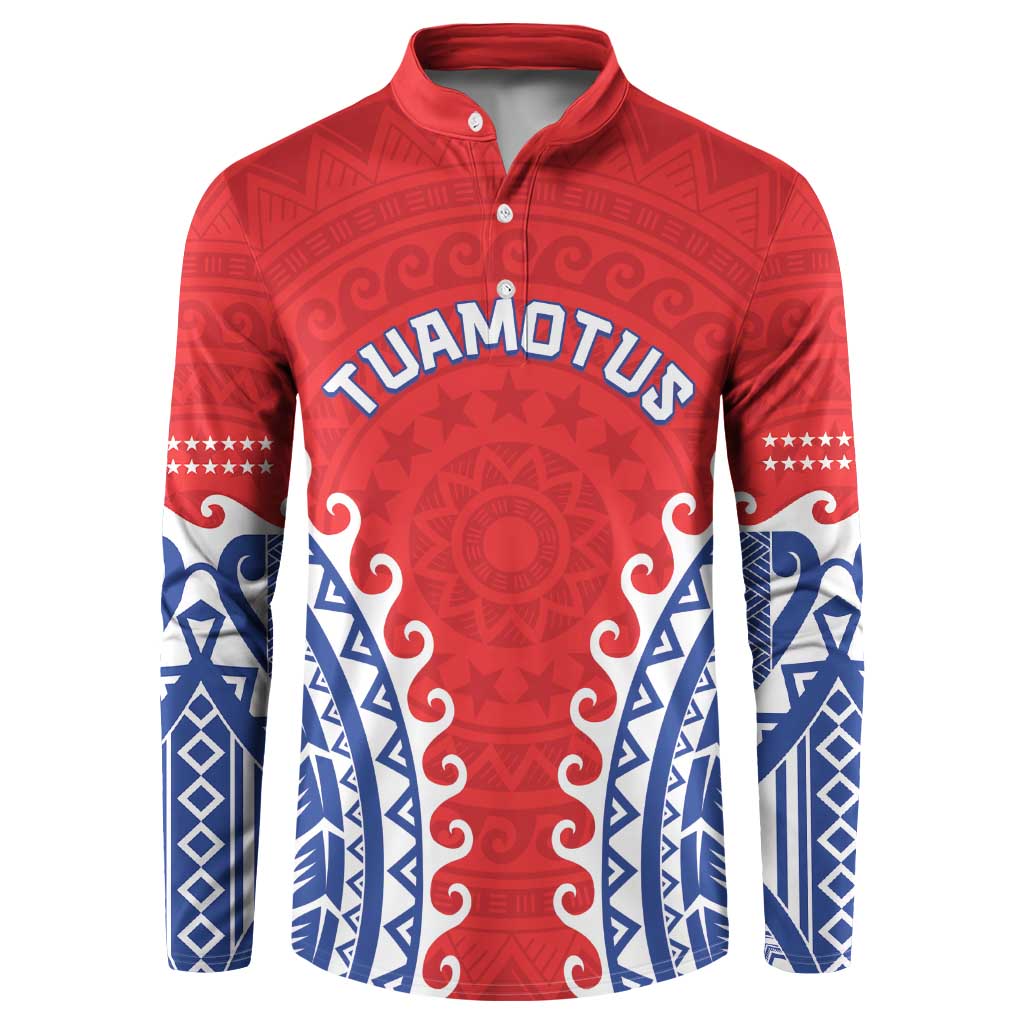 Custom Tuamotu Archipelago Button Sweatshirt Polynesian Tribal Tattoo