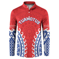 Custom Tuamotu Archipelago Button Sweatshirt Polynesian Tribal Tattoo