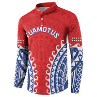 Custom Tuamotu Archipelago Button Sweatshirt Polynesian Tribal Tattoo