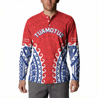 Custom Tuamotu Archipelago Button Sweatshirt Polynesian Tribal Tattoo
