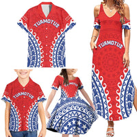Custom Tuamotu Archipelago Family Matching Summer Maxi Dress and Hawaiian Shirt Polynesian Tribal Tattoo LT05 - Polynesian Pride