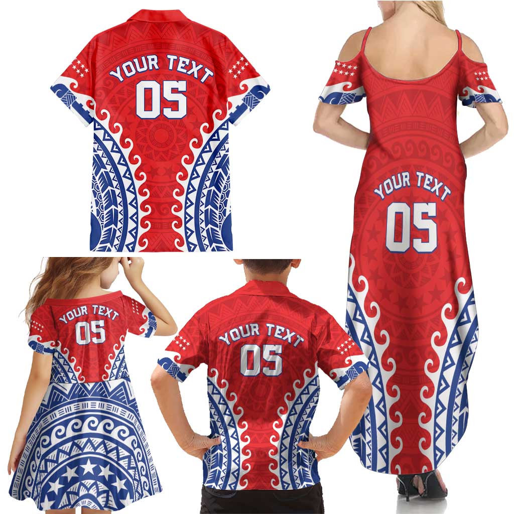 Custom Tuamotu Archipelago Family Matching Summer Maxi Dress and Hawaiian Shirt Polynesian Tribal Tattoo LT05 - Polynesian Pride