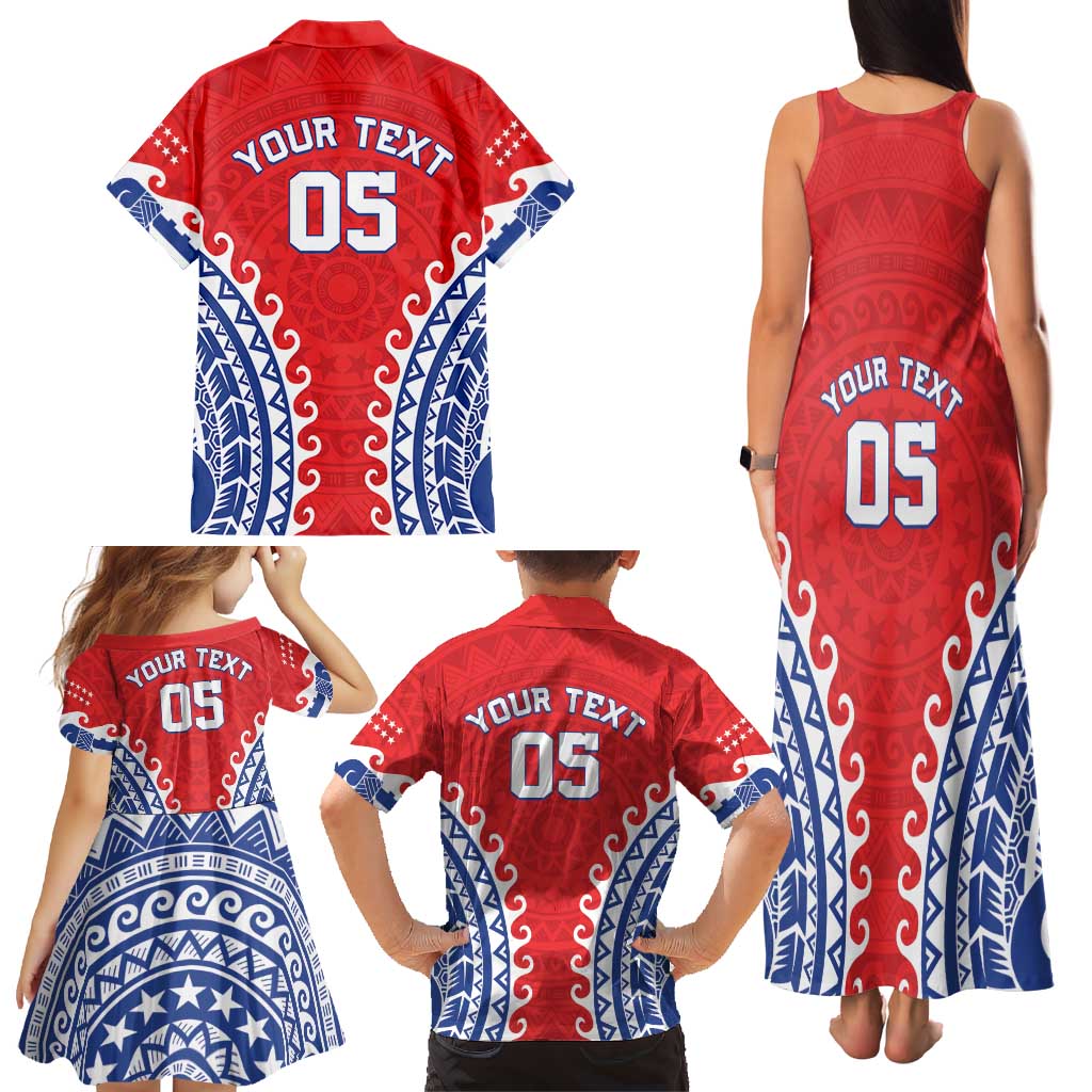 Custom Tuamotu Archipelago Family Matching Tank Maxi Dress and Hawaiian Shirt Polynesian Tribal Tattoo LT05 - Polynesian Pride