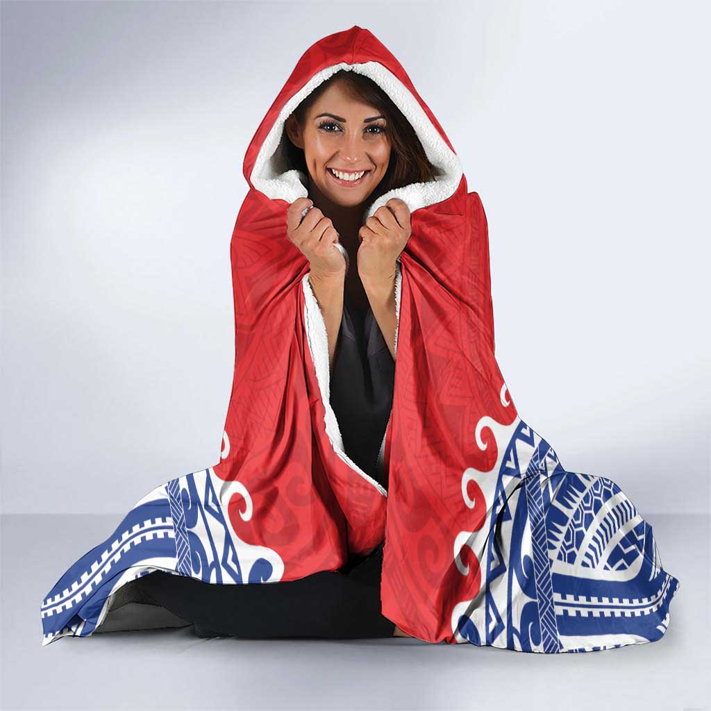 Custom Tuamotu Archipelago Hooded Blanket Polynesian Tribal Tattoo