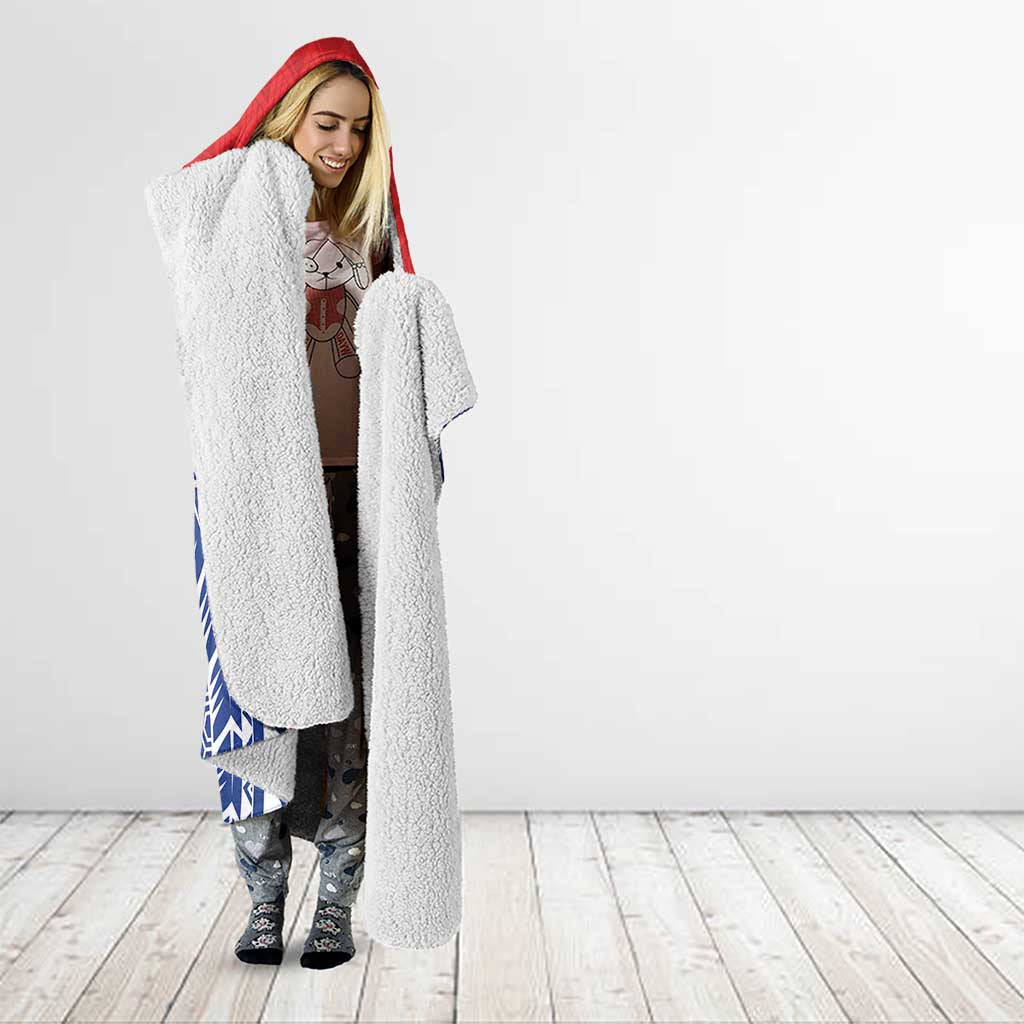 Custom Tuamotu Archipelago Hooded Blanket Polynesian Tribal Tattoo