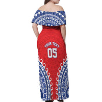Custom Tuamotu Archipelago Off Shoulder Maxi Dress Polynesian Tribal Tattoo