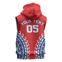 Custom Tuamotu Archipelago Sleeveless Zip Hoodie Polynesian Tribal Tattoo