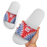 Custom Tuamotu Archipelago Slide Sandals Polynesian Tribal Tattoo