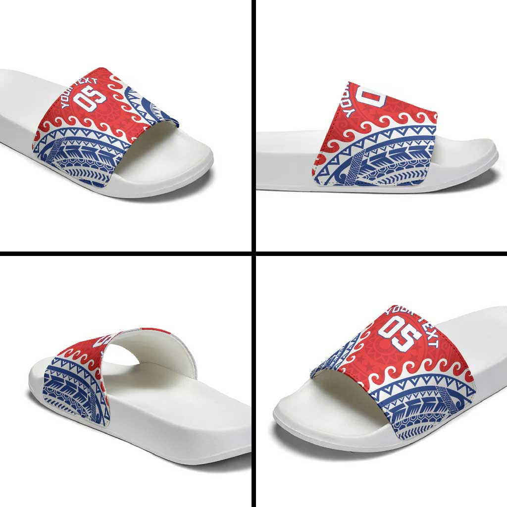 Custom Tuamotu Archipelago Slide Sandals Polynesian Tribal Tattoo