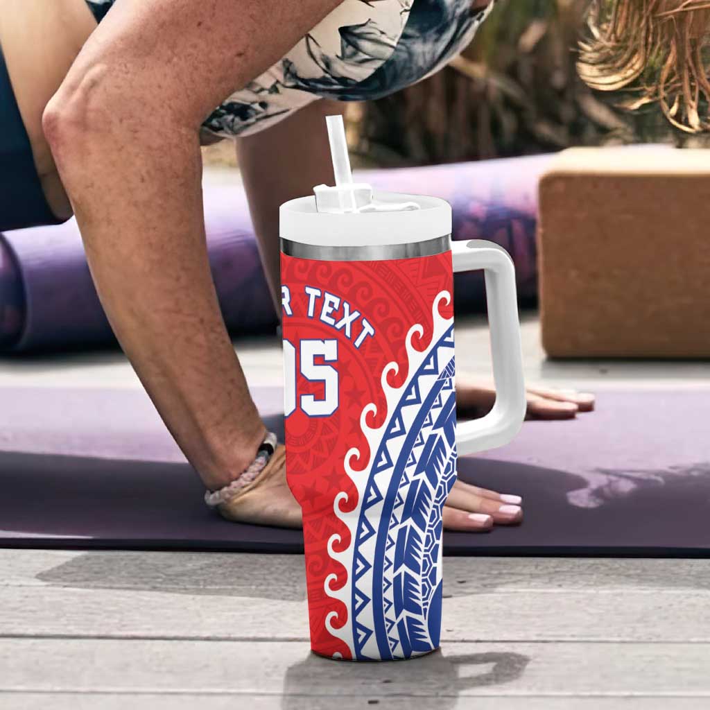 Custom Tuamotu Archipelago Tumbler With Handle Polynesian Tribal Tattoo