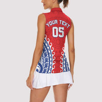 Custom Tuamotu Archipelago Women Sleeveless Polo Shirt Polynesian Tribal Tattoo