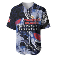 Tuamotu Islands Baseball Jersey Polynesian Pattern With Turtle