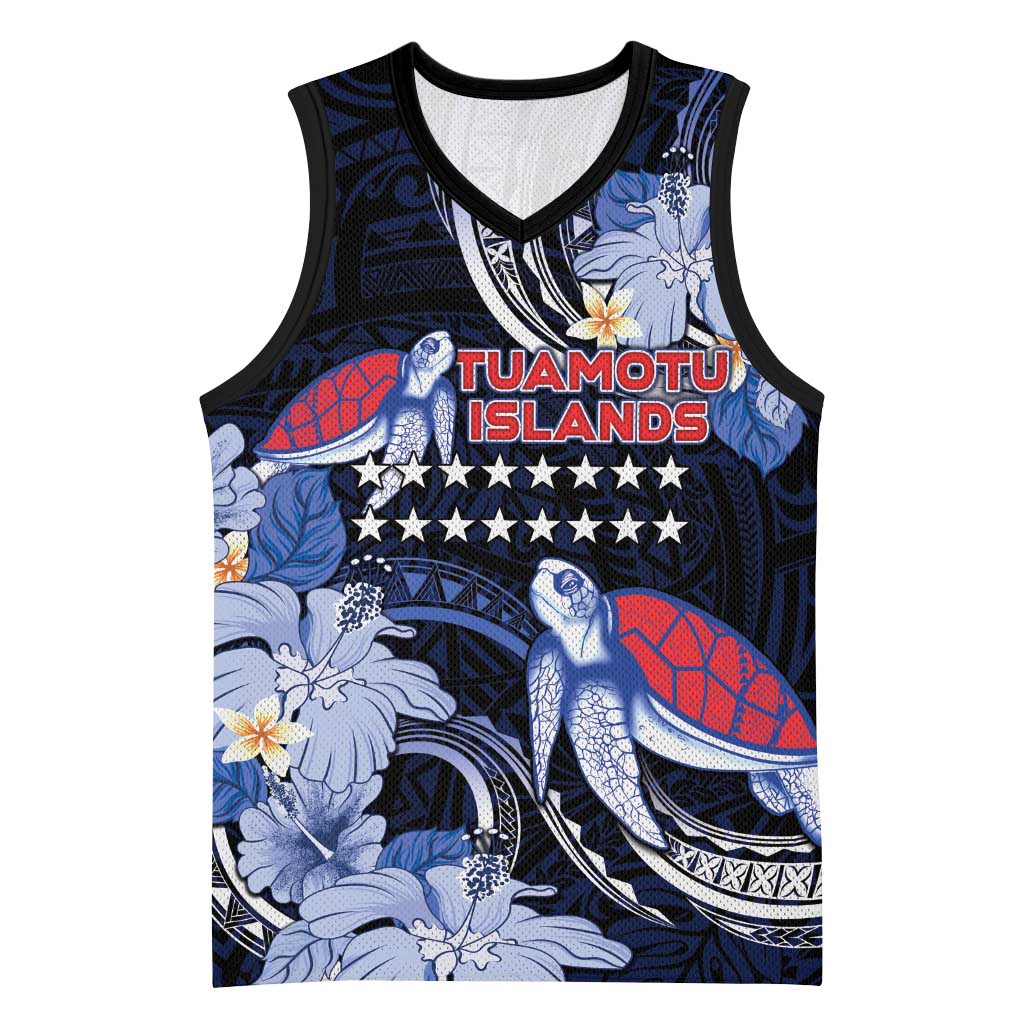 Tuamotu Islands Basketball Jersey Polynesian Pattern With Turtle