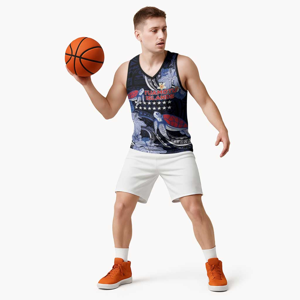 Tuamotu Islands Basketball Jersey Polynesian Pattern With Turtle