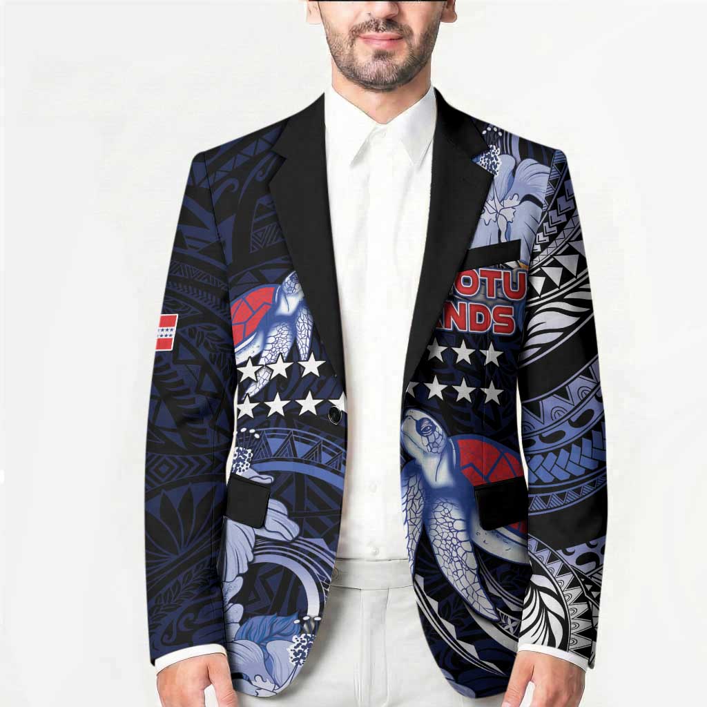 Tuamotu Islands Blazer Polynesian Pattern With Turtle