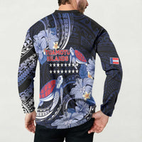 Tuamotu Islands Button Sweatshirt Polynesian Pattern With Turtle