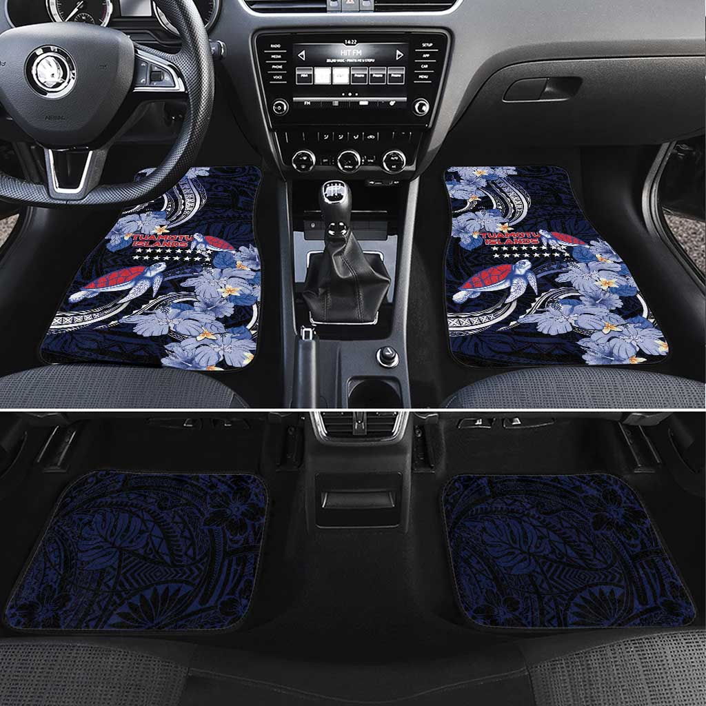 Tuamotu Islands Car Mats Polynesian Pattern With Turtle