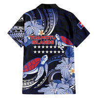Tuamotu Islands Family Matching Summer Maxi Dress and Hawaiian Shirt Polynesian Pattern With Turtle