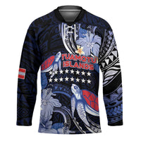 Tuamotu Islands Hockey Jersey Polynesian Pattern With Turtle