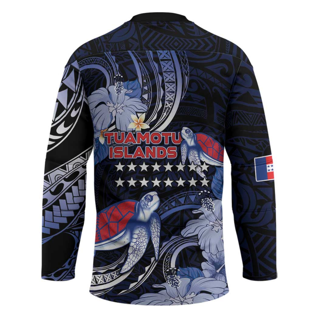 Tuamotu Islands Hockey Jersey Polynesian Pattern With Turtle